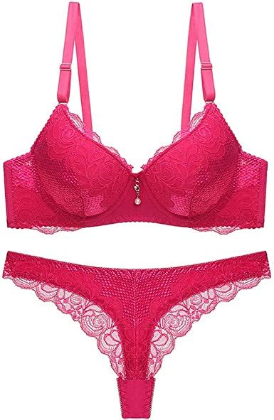Women Lace Bra And Panty Set Adjustable Strap Underwire