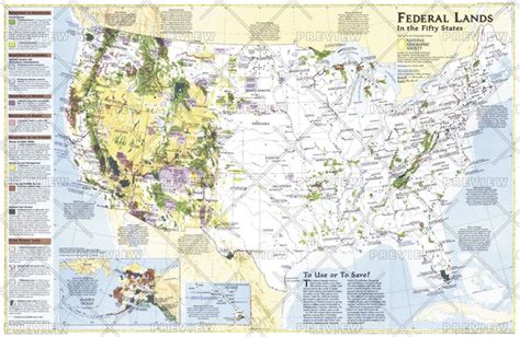 Federal Lands In The Fifty States National Geographic Maps