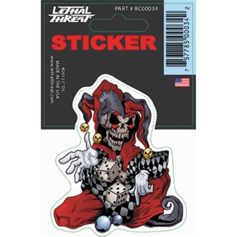 Lethal Threat Skull Jester Decals Pack Of 5 Decals Stickers Patches