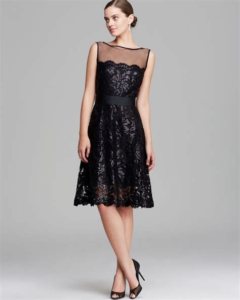 Lyst Tadashi Shoji Dress Sleeveless Illusion Neckline Sequin Lace