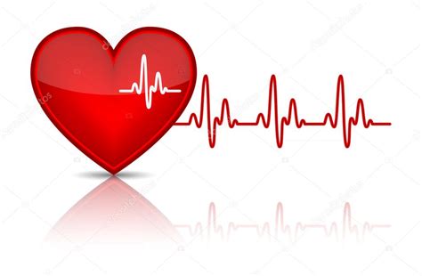 Ilustración Del Corazón Con Latidos Cardíacos Electrocardiograma 2023