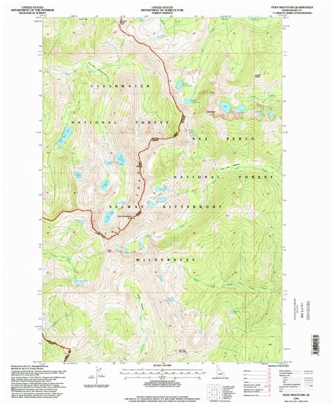 Classic Usgs Fenn Mountain Idaho 75x75 Topo Map Mytopo Map Store