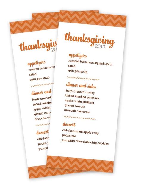 3 or 4 course menus complete with recipes celebrating culture and cuisines from around the world. Download Customizable Thanksgiving Menus | HGTV