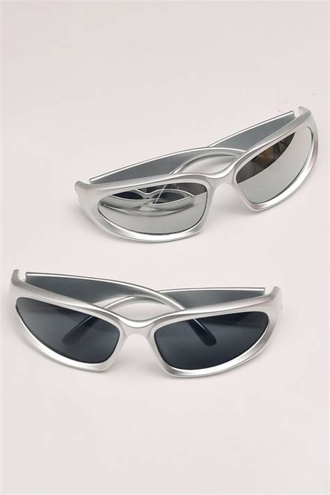 Y2k Aesthetic Sunglasses Silver Demon Aesthetic Shop In 2022 Stylish Glasses Y2k Aesthetic