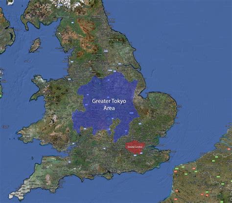 Tokyo London Size Comparisons Amazing Maps Map Of Great Britain Map