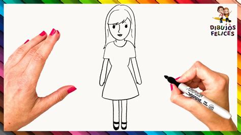 Cómo Dibujar Una Mujer Para Niños 👩 Dibujo De Mujer Paso A Paso Youtube