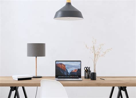 Workspace Desk Interior Mockups On Yellow Images Creative Store