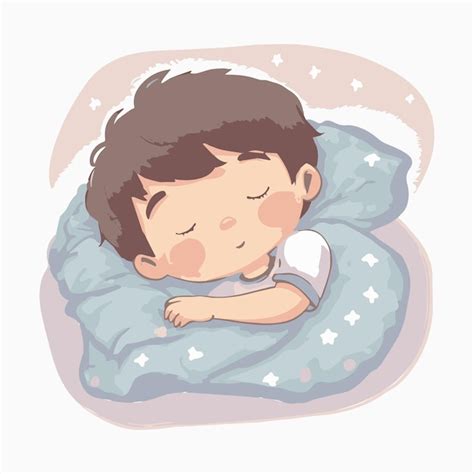 Premium Vector Cute Kid Sleeping Adorable Cartoon Child Dreaming In