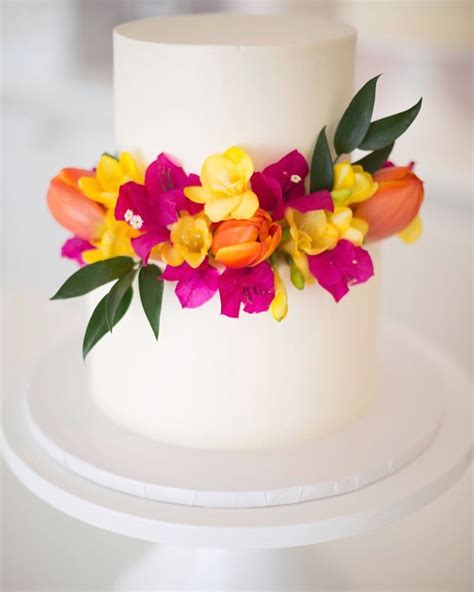 Tropical Color Flower Cake Tropical Wedding Cake Tropical Birthday