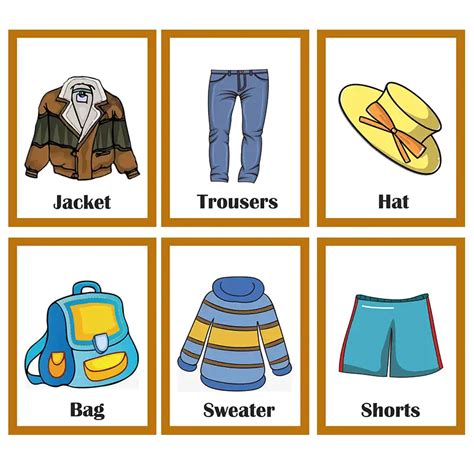 25pcs Clothes Kids Montessori English Word Pocket Flash Cards Game