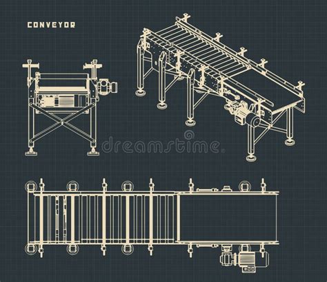 Roller Conveyor Drawings Stock Vector Illustration Of Factory 171763584