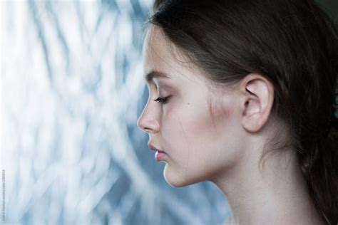 Profile Of A Beautiful Young Girl Close Up By Stocksy Contributor Andrei Aleshyn Stocksy