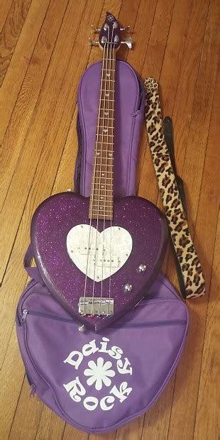 Rare Daisy Rock Heartbreaker Purple Sparkle Short Scale Bass Reverb