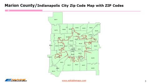 Indianapolis Zip Code Map Editable Powerpoint Maps