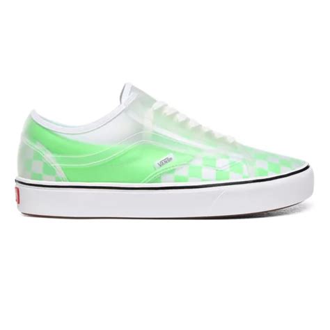 Checkerboard Comfycush Slip Skool Shoes Green Vans