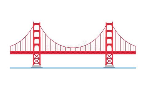 Golden Gate Bridge San Francisco Usa Vector Illustration Stock