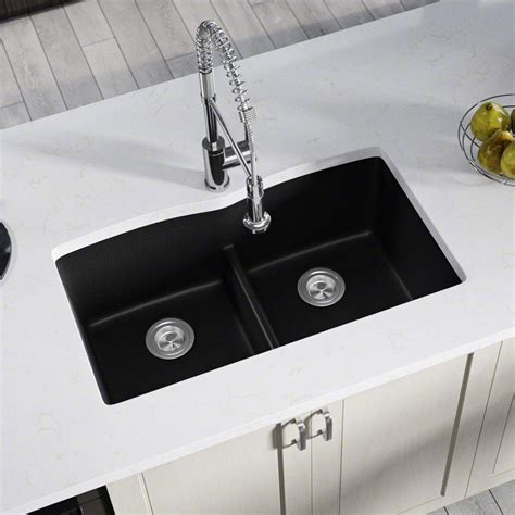 Replacing and updating an undermount sink is a simple way to add some extra style to your kitchen or bath. MR Direct Undermount Kitchen Sink Composite Granite 33 in ...