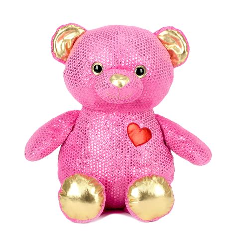 Way To Celebrate Sequin Teddy Bear Stuffed Toy Pink