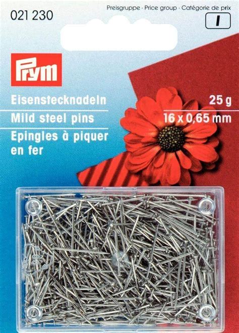 021230 Prym Straight Mild Steel Pins 16 X 065mm 5 Cards · Wholesale