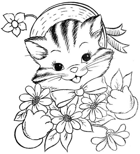 Printable Happy Kitten Coloring Page Download Print Or Color Online
