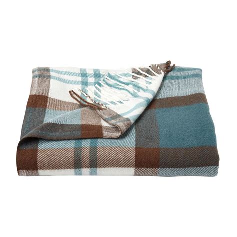 Lavish Home Bristol Teal And Brown Throw Blanket 66hd Throw018 The