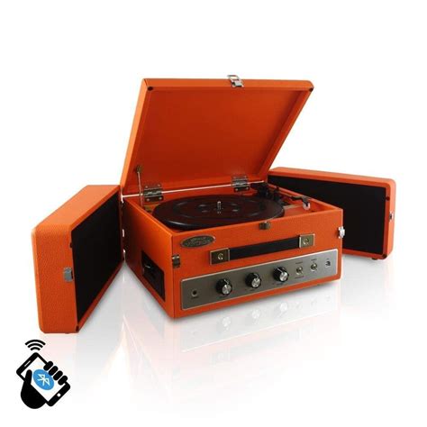 Updated Version Pyle Portable Bluetooth Suitcase Record Player W 3