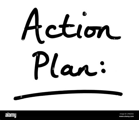 Action Plan Heading Handwritten On A White Background Stock Photo Alamy