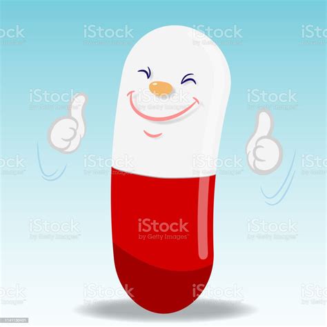 Effective Drug Cartoon Character Stock Illustration Download Image