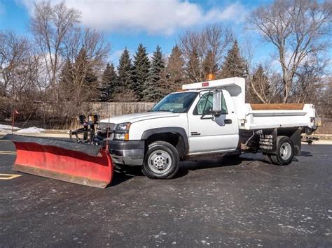 Used 2004 Chevrolet Silverado 3500 4x4 Dump Truck Plow And Salter For