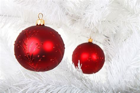 Red Christmas Baubles On Tree Free Stock Photo Public Domain Pictures