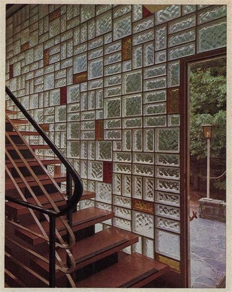 Mondrian Patterned Glass Block Wall With Multi Shaped Blocks And