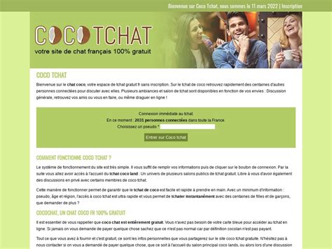 Coco Tchat Votre Site De Chat Gratuit Et Facile