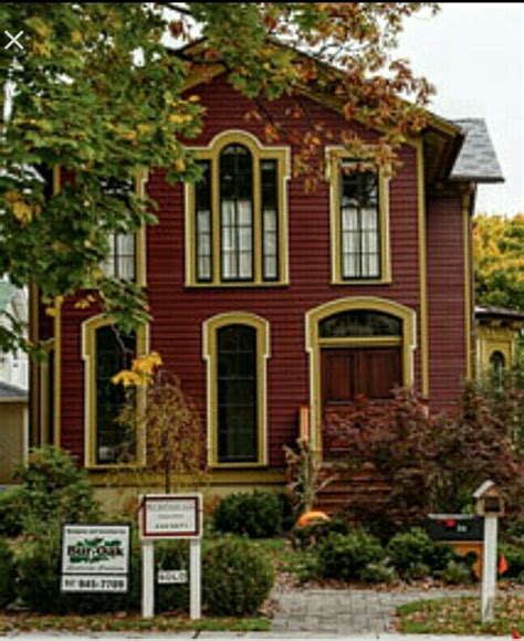 Red With Gold Trim Exterior Paint Colors For House Victorian House