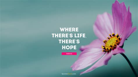 Where Theres Life Theres Hope Quote By Terence Quotesbook