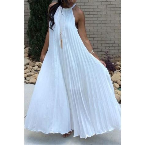 White Flowy Chiffon Maxi Dress Maxi Dresses Casual Flowy Chiffon