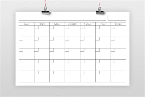 11x17 Inch Blank Calendar Page Template By Running With Foxes