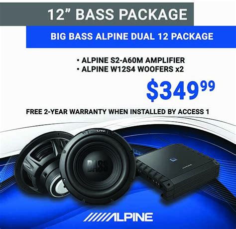 Alpine Dual 12 Bass Series Bass Package