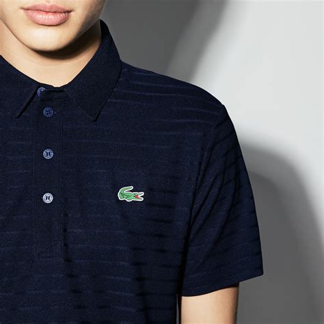 Mens Lacoste Sport Golf Striped Tech Jacquard Jersey Polo Shirt Lacoste