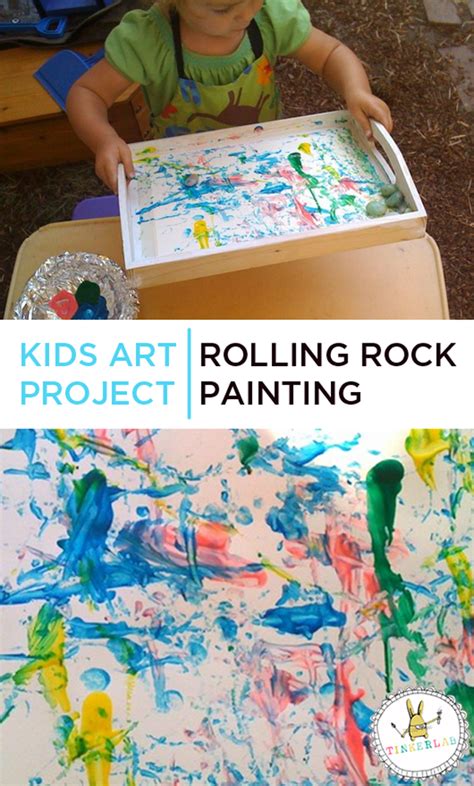 Kids Art Projects Rolling Rock Painting Tinkerlab