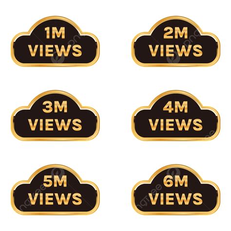 Transparent Youtube Million Views Celebration Thumbnail Banner Set