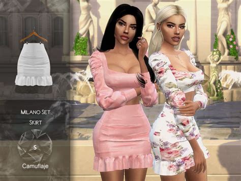 Camuflaje Milano Set Skirt Sims 4 Sims 4 Dresses Sims 4 Toddler