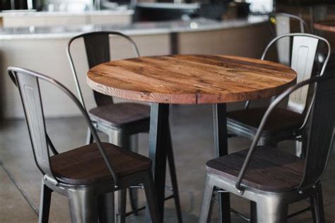 Round Industrial Reclaimed Wood Pub Table / 36" Counter ...