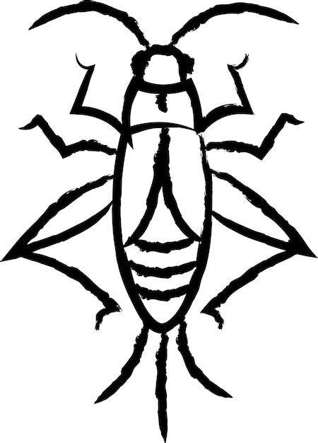 Premium Vector Cricket Bug Hand Drawn Vector Illustration