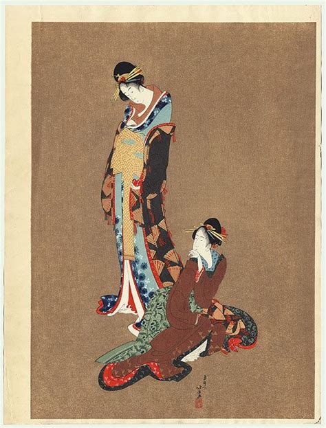 Two Beauties By Hokusai 1760 1849 Geisha