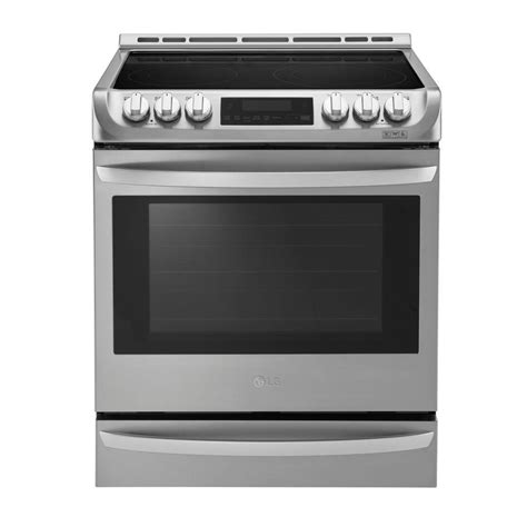 lg electronics 6 3 cu ft slide in electric range with probake convection oven in stainless