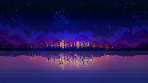 2560x1440 Pixelart Night Landscape 1440p Resolution Wallpaper Hd