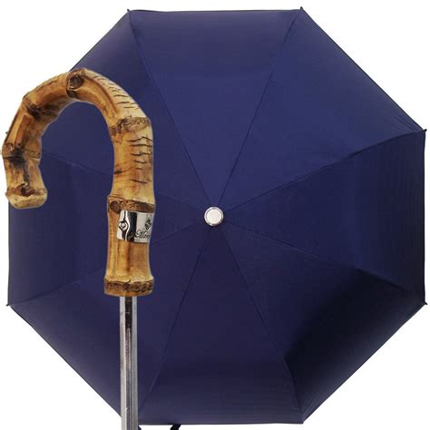 Handmade Mens Compact Umbrella In A Blue Color Il Marchesato Luxury