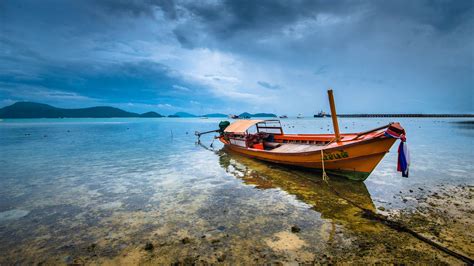 Boat Landscape Thailand Sea Wallpapers Hd Desktop And