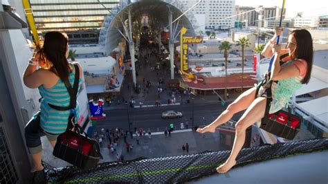 Canadian tourist rescued from zip line high above Las Vegas street ...