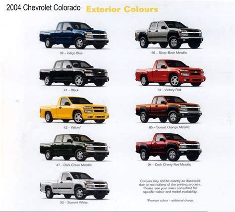 2004 Chevy Truck Paint Colors